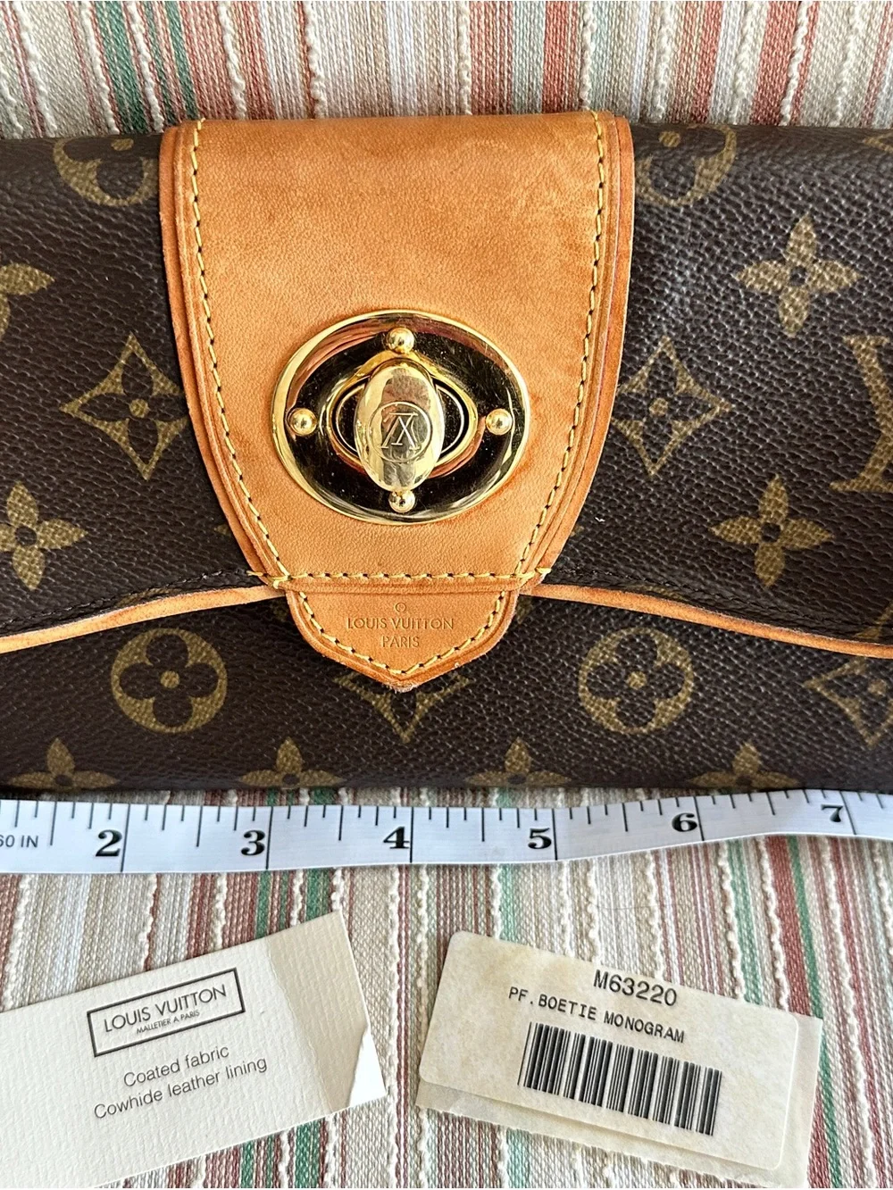 Louis Vuitton Boetie Wallet Monogram canvas Turn Lock Closure Zip Coin Pocket